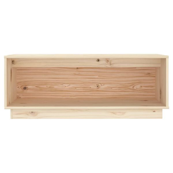 vidaXL TV Cabinet Natural Pine Solid Pine Wood Compact TV Cabinet