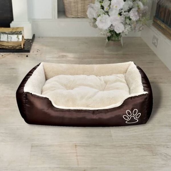 vidaXL Warm Dog Bed with Padded Cushion L