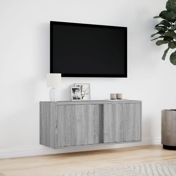 vidaXL TV Wall Cabinet Grey Sonoma Engineered wood 31.5 x 12.2 x 13.8 in