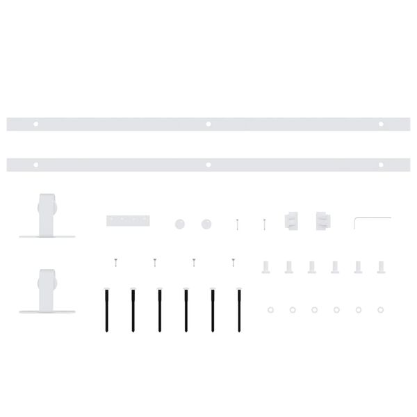 vidaXL Mini Sliding Cabinet Door Kit Carbon Steel White 59.8 "