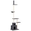 vidaXL Cat Tree Dark grey Engineered wood, plush, sisal Extra Tall
