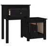 vidaXL Bedside Cabinet Set of 2 Black Solid pine wood Medium