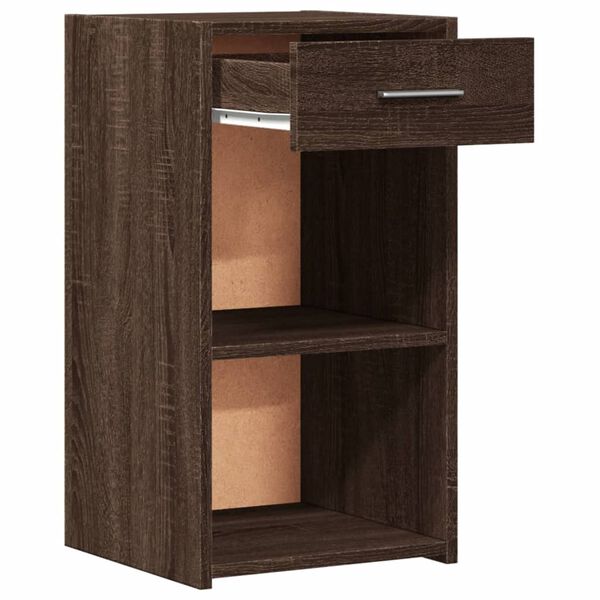 vidaXL Bedside Cabinet Brown oak Engineered wood 13.8 x 13.4 x 25.6 in