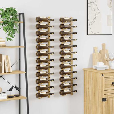 Two wine racks with bottles