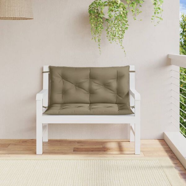 vidaXL Garden Bench Cushion Melange Taupe Polyester 39.4 x 19.7 x 2.8 in