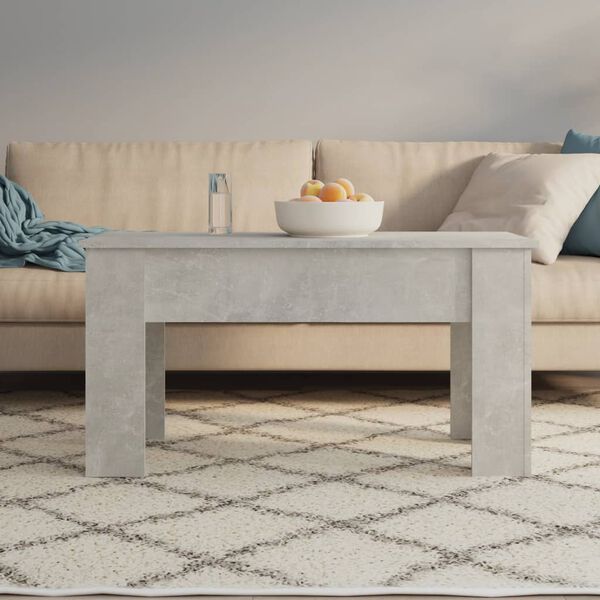 vidaXL Coffee Table Concrete gray Engineered wood Medium Sliding Top
