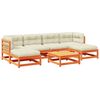 vidaXL Garden Sofa Set Wax brown, Cream