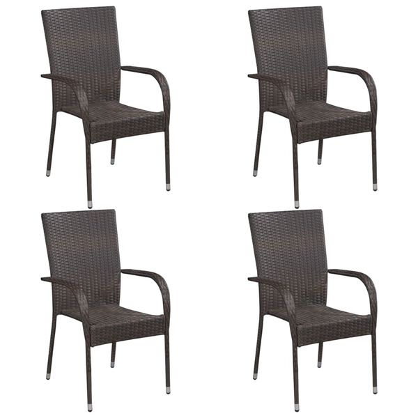 vidaXL 5 Piece Patio Dining Set Brown