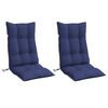 vidaXL Highback Chair Cushion Set of 2 Navy Blue Oxford fabric