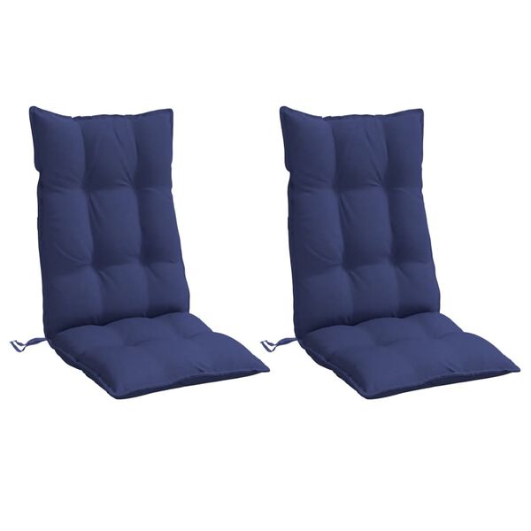 vidaXL Highback Chair Cushion Set of 2 Navy Blue Oxford fabric