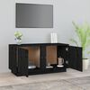 vidaXL TV Cabinet Black Solid pine wood 31.5 x 13.8 x 15.9 in TV Cabinet