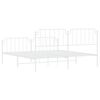 vidaXL Bed Frame White Powder-Coated Steel Super King Bed Frame