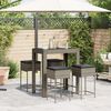 vidaXL Garden Bar Set Grey PE rattan, Powder-Coated Steel