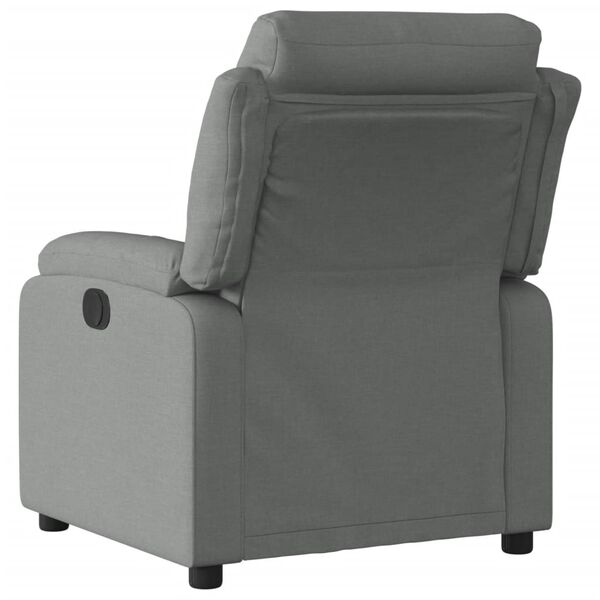 vidaXL Recliner Chair Dark Grey Polyester, Metal, Plywood Single