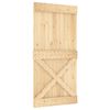 vidaXL Sliding Door with Hardware Set 39.4x82.7" Solid Wood Pine