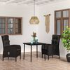 vidaXL Garden Dining Set Black PE rattan Standard Ergonomic