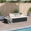 vidaXL Lounge Bed Black PE Rattan 76.8 x 23.6 in Multi-Position Backrest