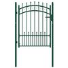 vidaXL Fence Gate with Spikes Steel 39.4x49.2" Green