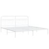 vidaXL Bed Frame White Steel Double Bed Frame Rectangular Minimalist