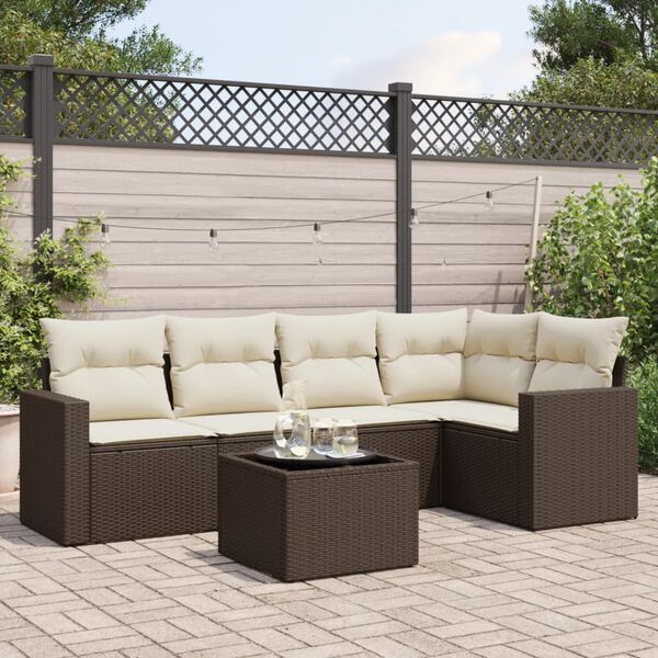 vidaXL Garden Sofa Set Brown
