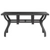 vidaXL Garden Table Grey and black Powder-coated steel, tempered glass