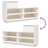 vidaXL Shoe Cabinet White 43.3x13.4x24.0" Solid Wood Pine