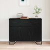 vidaXL Sideboard with Drawer Black Oak 38.19 x 12.80 x 29.33 in