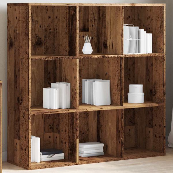 vidaXL Book Cabinet Old Wood Engineered Wood Medium Stylish Book Storage