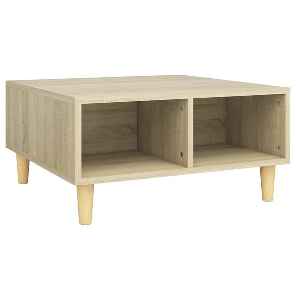 vidaXL Coffee Table Sonoma oak Engineered wood, Solid eucalyptus wood