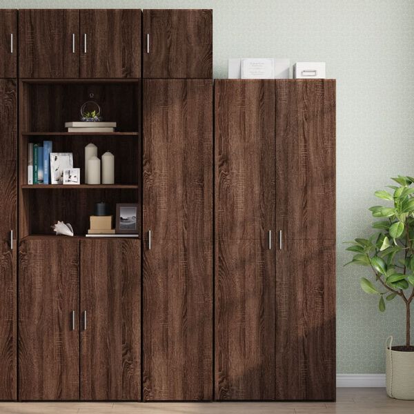 vidaXL Wall Cabinet Brown Oak Engineered Wood Medium Wall Cabinet
