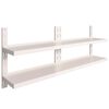 vidaXL Floating Wall Shelf Set of 2 Silver Stainless Steel Large