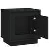 vidaXL Bedside Cabinet Set of 2 Black Engineered wood Medium