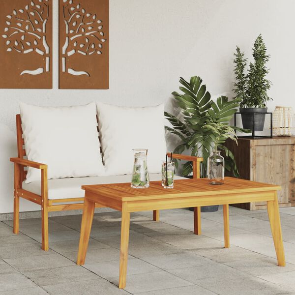vidaXL Garden Set Cream White Solid Acacia Wood Medium Durable