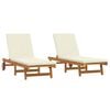 vidaXL Sun Lounger 2 pcs Brown 63 x 199 x 85cm Solid Acacia wood