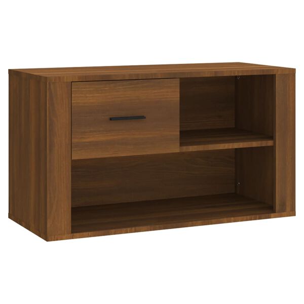 vidaXL Shoe Cabinet Brown Oak Engineered Wood 31.5x13.8x17.7 in