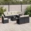 vidaXL Garden Sofa Set Black and Cream