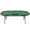 vidaXL Poker Table Green and Black MDF, polyester, artificial leather, steel
