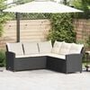 vidaXL Couch Sofa Black, Cream White