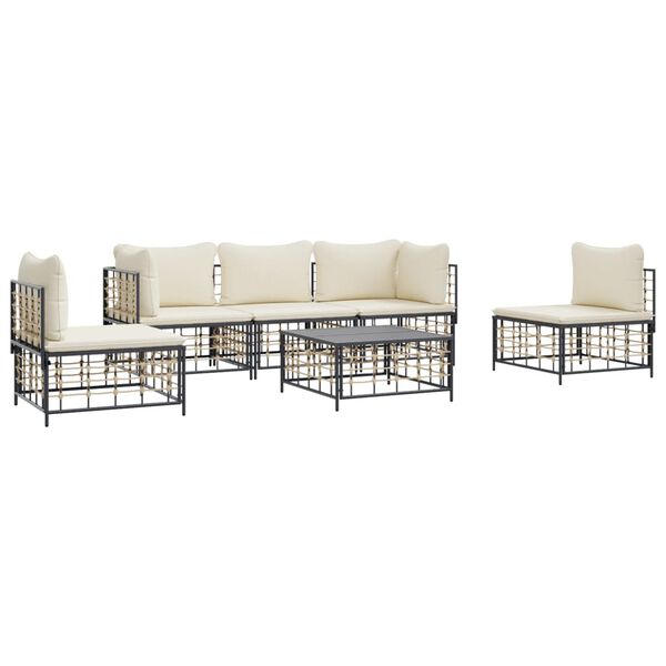 vidaXL Garden Lounge Set Anthracite, Beige