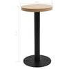 vidaXL Bistro Table Light Brown, Black MDF, Steel 15.7 in diameter