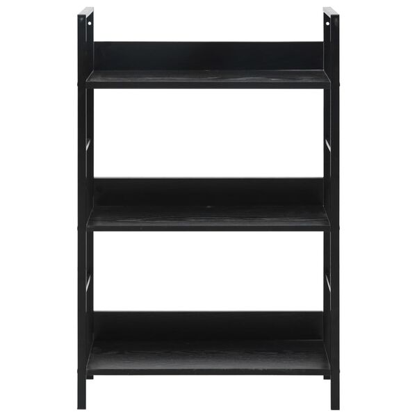 vidaXL Shelf Cabinet Black Engineered wood, Steel Medium Bookshelf