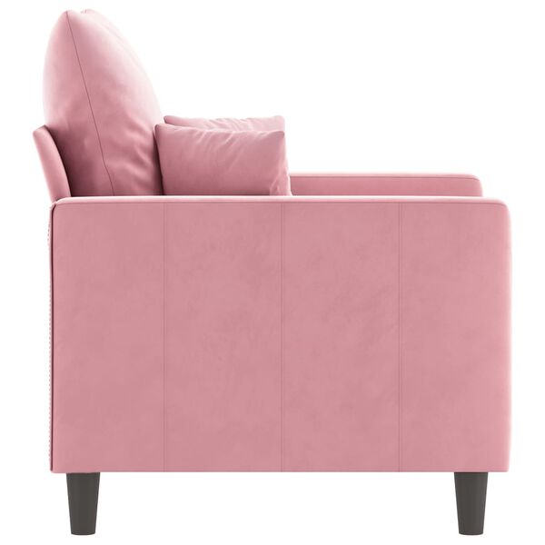 vidaXL Sofa Chair Pink Velvet, Metal, Textilene, Foam Single