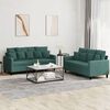 vidaXL Sofa Set Dark Green Velvet, Polyester, Metal, Textilene, Plywood