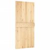 vidaXL Sliding Door with Hardware Set 37.4x82.7" Solid Wood Pine