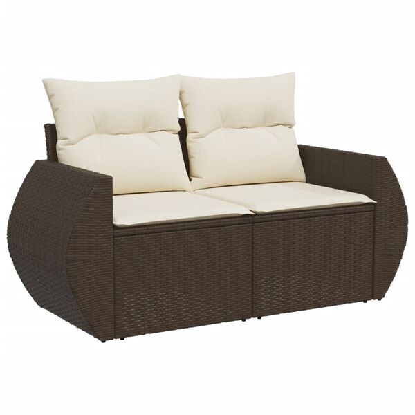 vidaXL Garden Sofa Set Brown PE rattan 6 Piece Set Modular
