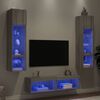 vidaXL 6 Piece TV Wall Units with LED Gray Sonoma Engineered Wood