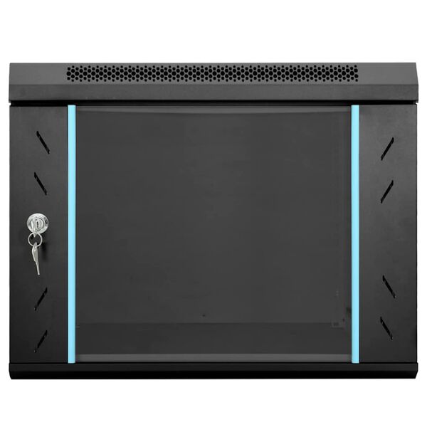 vidaXL Network Cabinet with Storage Black 53 x 60 x 45 cm Steel