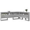 vidaXL Storage Headboard Grey Sonoma 62.99 in Engineered Wood