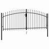 vidaXL Fence Gate Double Door with Spike Top Steel 9.8'x4.1' Black