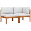 vidaXL Garden Lounge Set Cream White, Black Solid Acacia Wood, Rope Medium